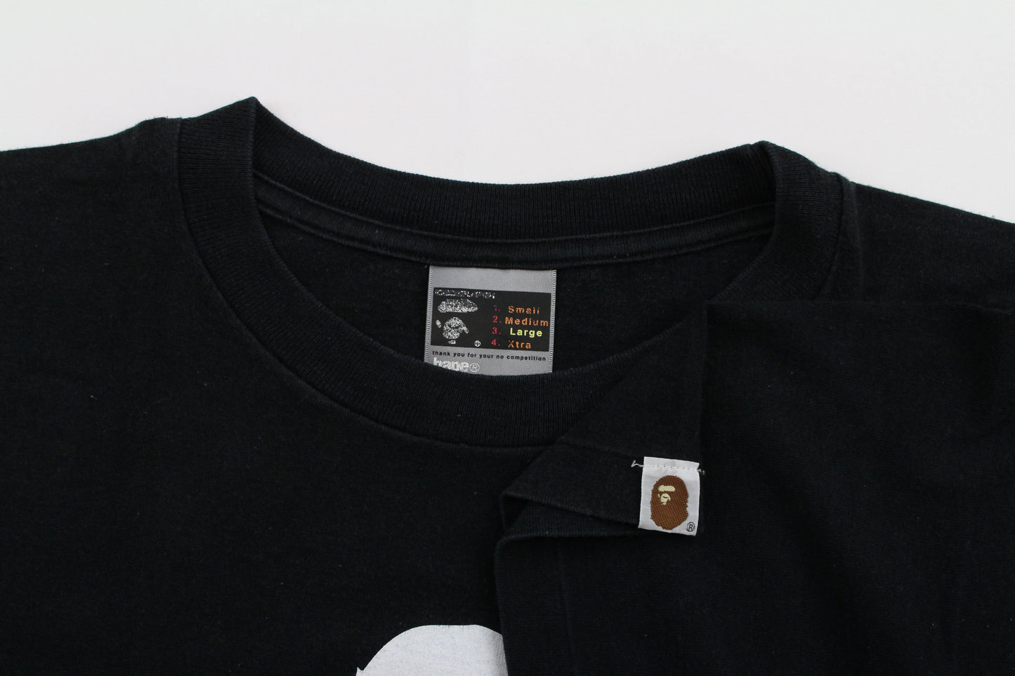 Bape White Ape Crossbones Tee Black - SaruGeneral