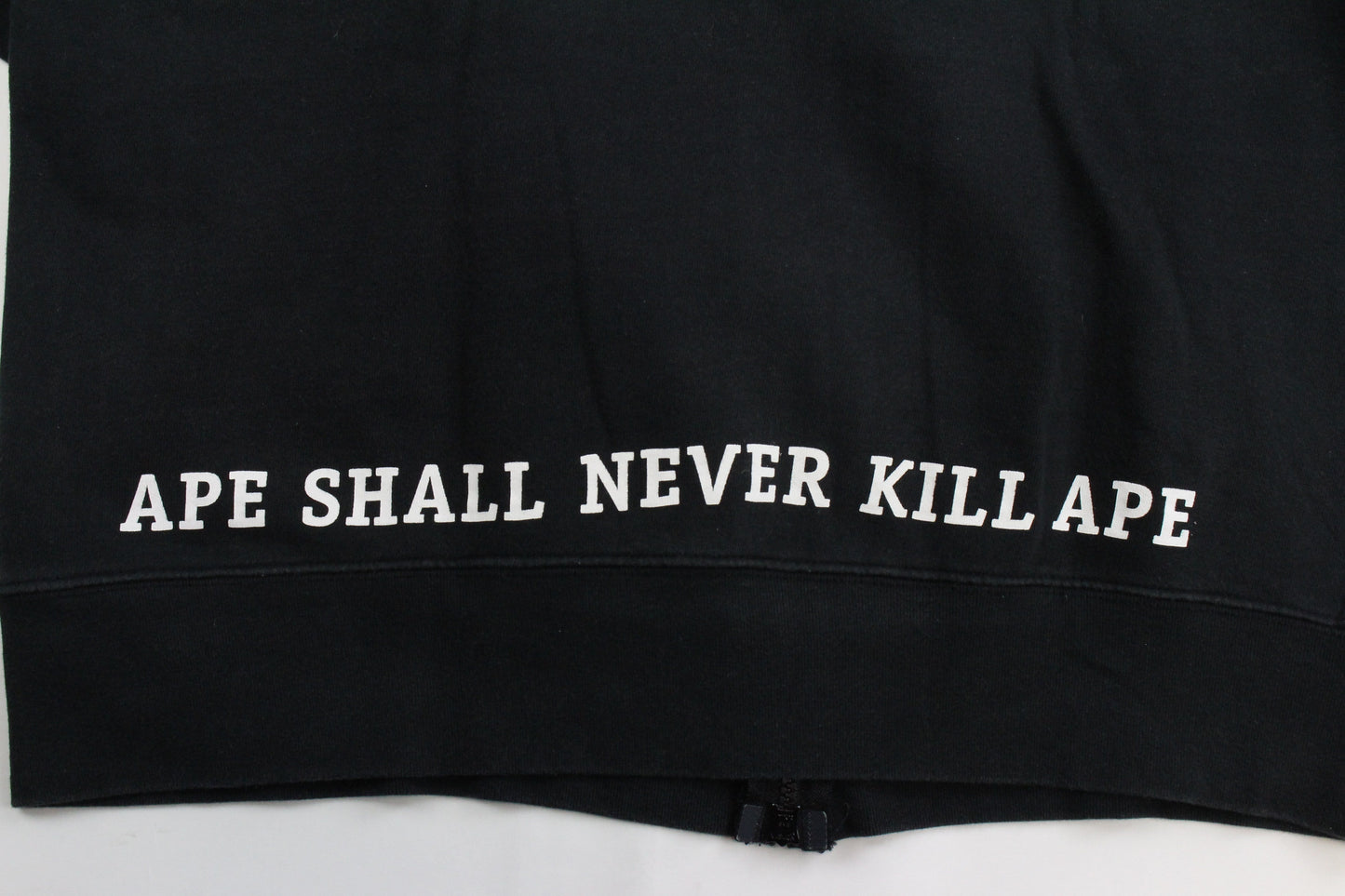 Bape White College Logo Zip Hoodie Black - SaruGeneral