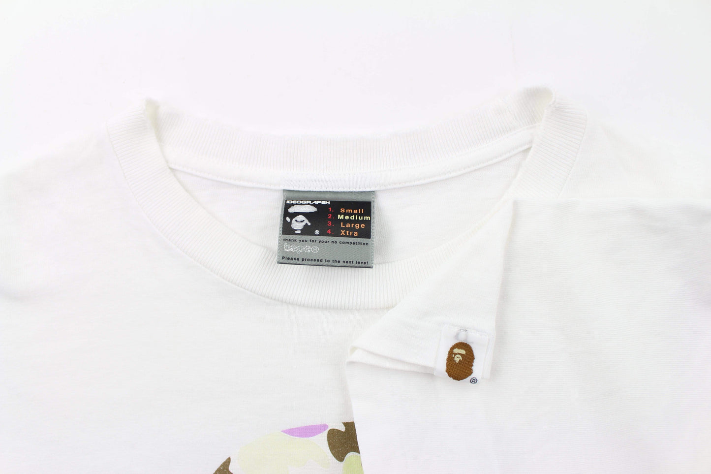 Bape White Multicamo Big Ape Logo Tee White - SaruGeneral