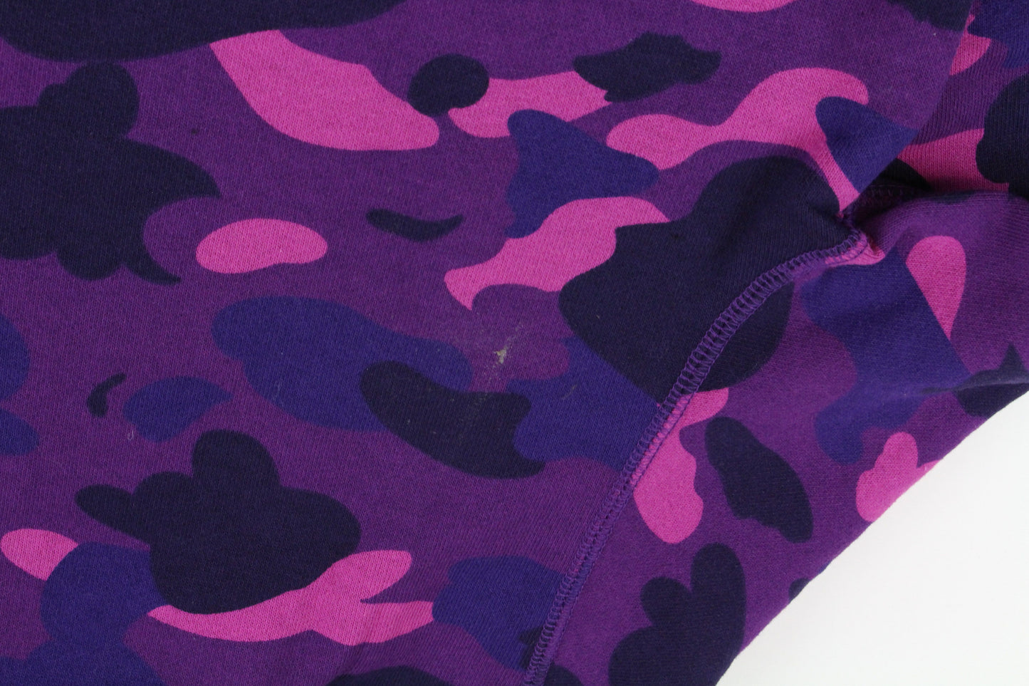 Bape White Text Purple Camo Hoodie - SaruGeneral
