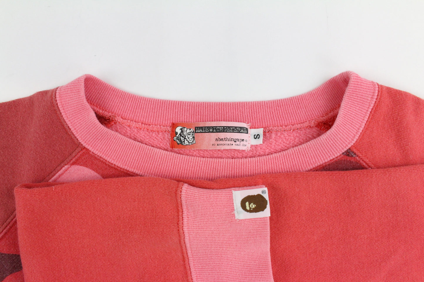 Bape White Text Red Camo Crew - SaruGeneral