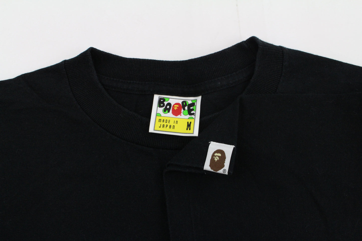 Bape White Text Stencil Tee Black - SaruGeneral