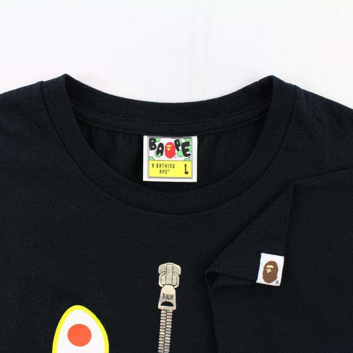 Bape Yellow Shark Face Milo Tee Black - SaruGeneral