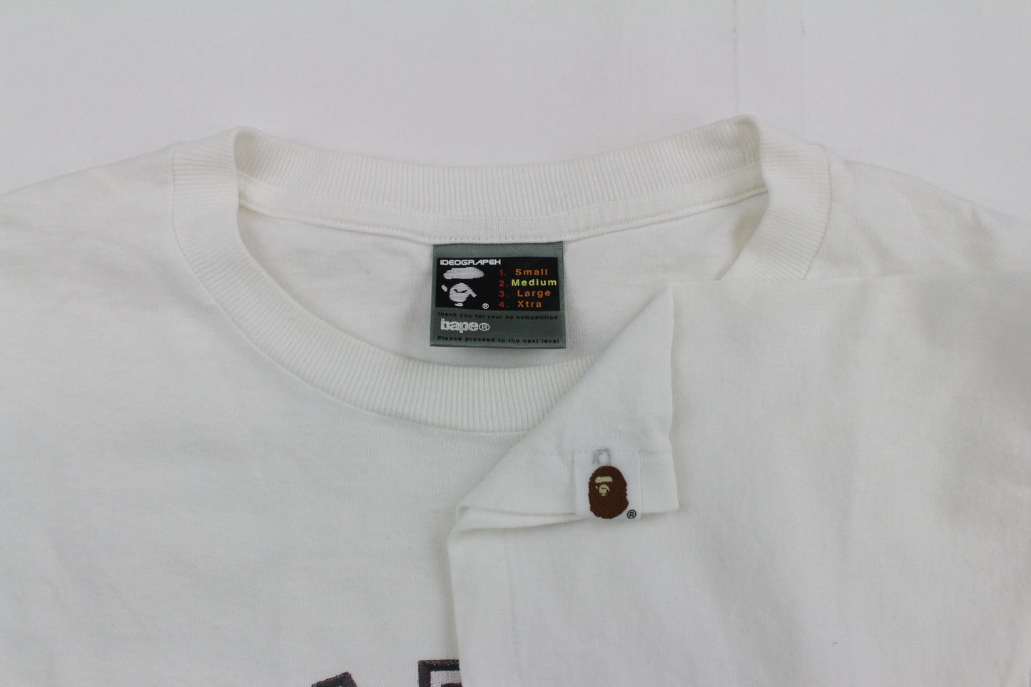 Bape gradient red sta College Logo Tee White - SaruGeneral