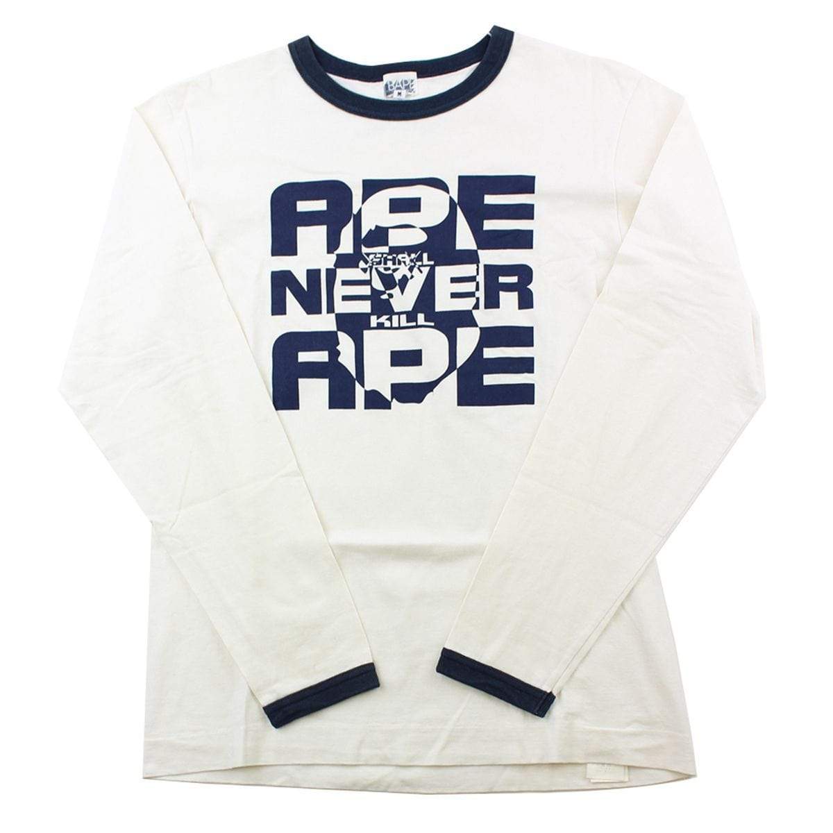 Bape X Kaws Big Logo Bape X Kaws Big Ape Logo LS White – SARUGENERAL