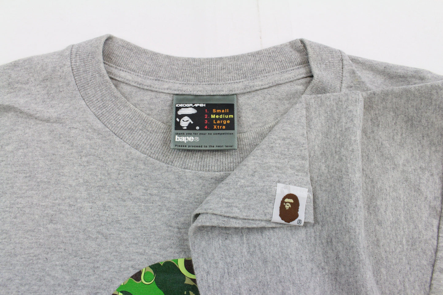 Bape x Kaws Big Ape Logo Green Camo Tee Grey - SaruGeneral
