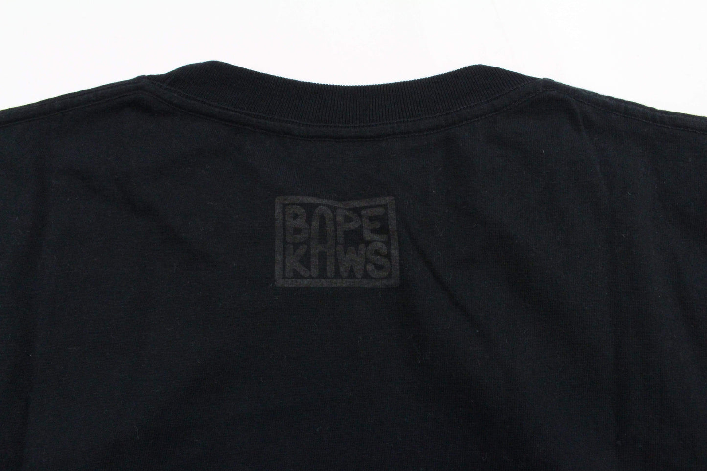 Bape x Kaws Blue Camo Big Ape Logo Tee Black - SaruGeneral