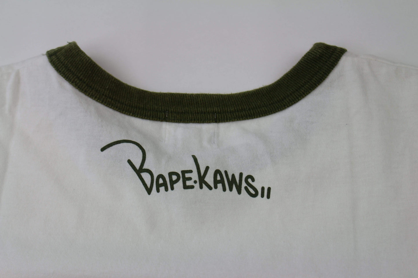 Bape x Kaws Orange Green Tee White - SaruGeneral