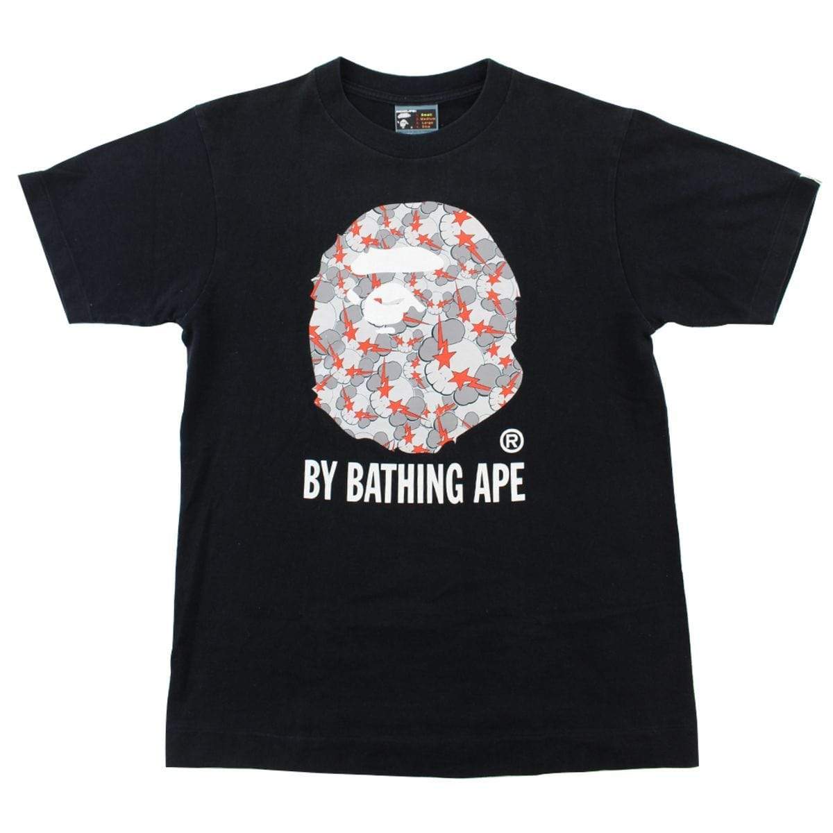 Bape X Kaws Big Logo BAPE × KAWS BIG HEAD T-shirt A Bathing Ape NIGO