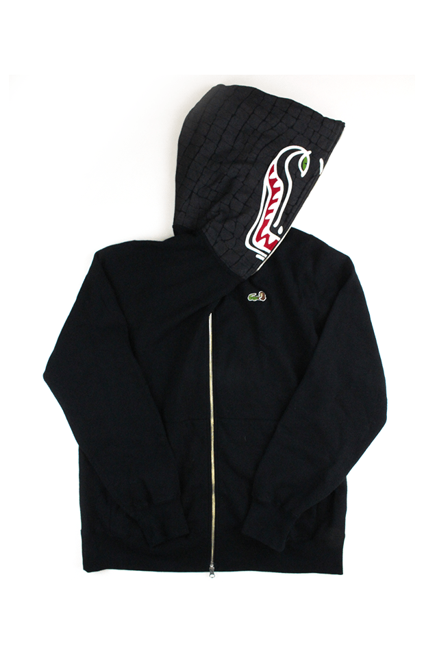 Bape x Lacoste live Shark Hoodie Black