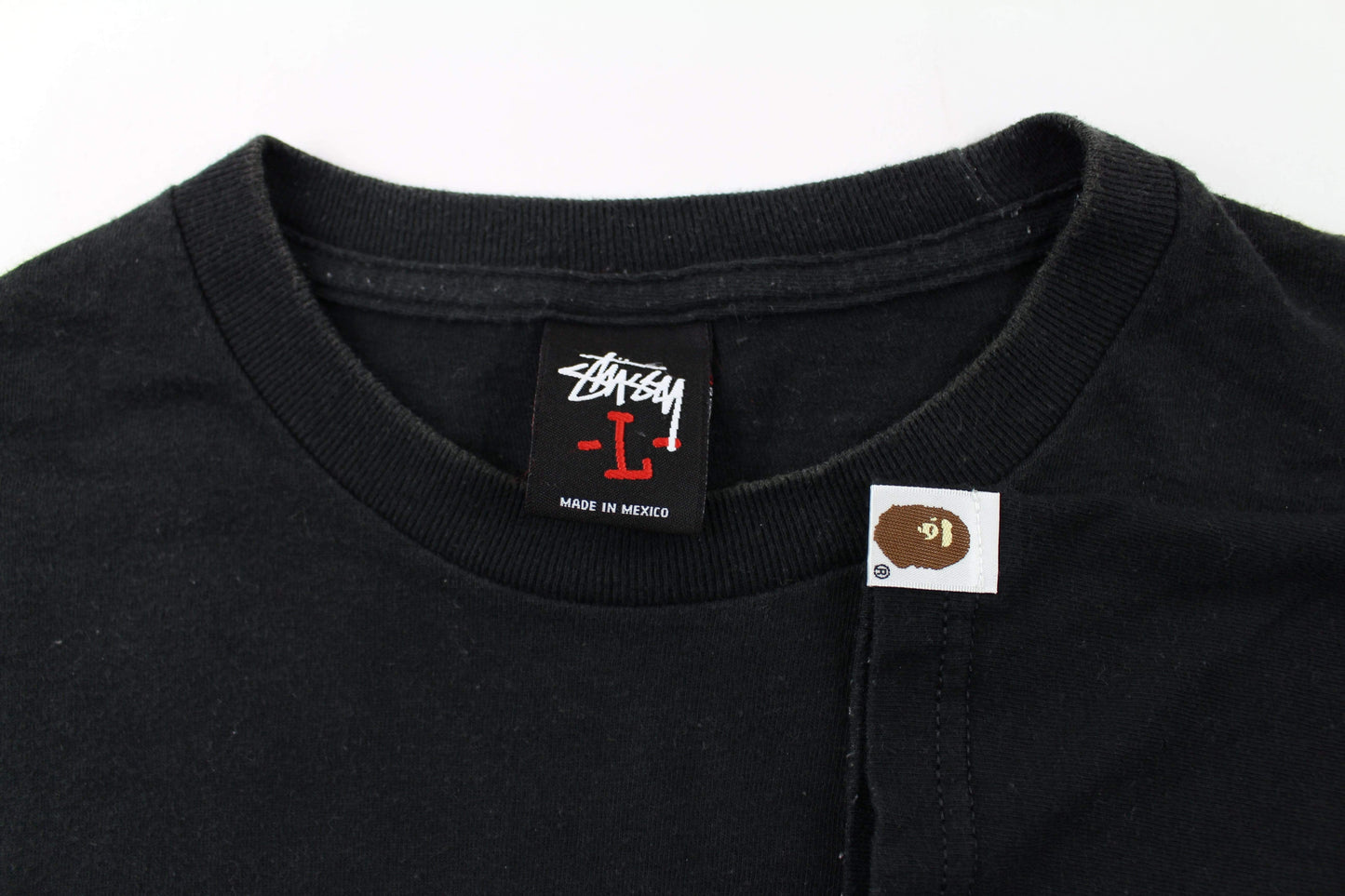 Bape x Stussy 30th Anni ABC Green Camo Logo Tee Black - SaruGeneral