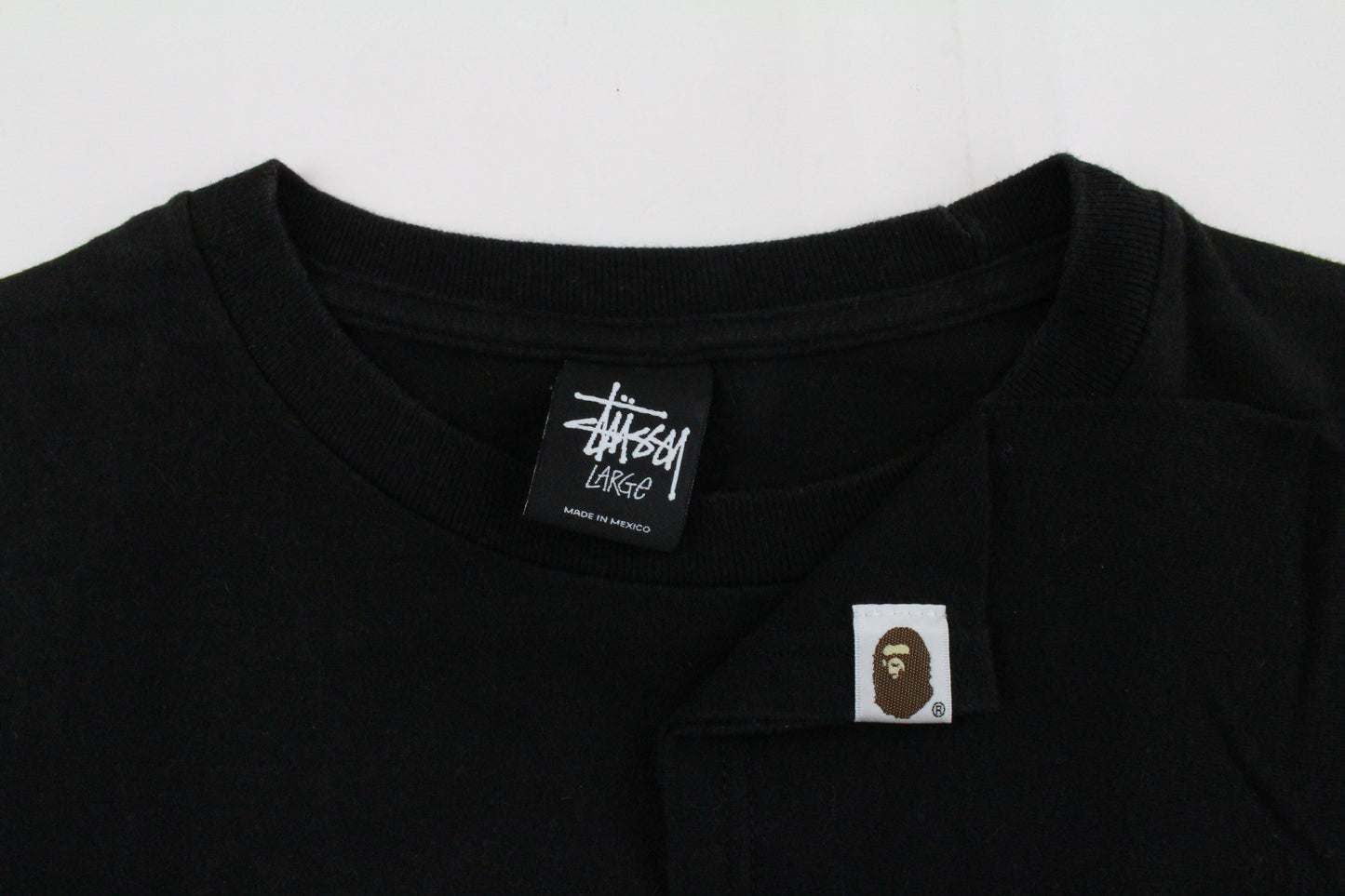 Bape x Stussy abc Green big ape Survival tee Black - SaruGeneral