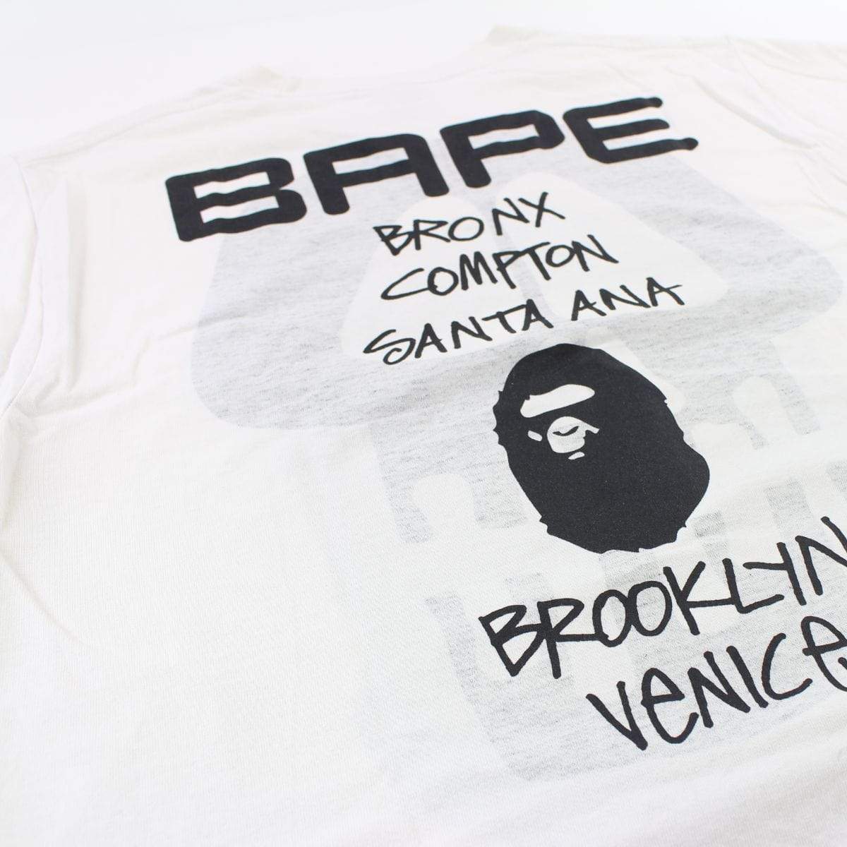 Bape x Stussy Original Hidden Logo Tee White - SaruGeneral