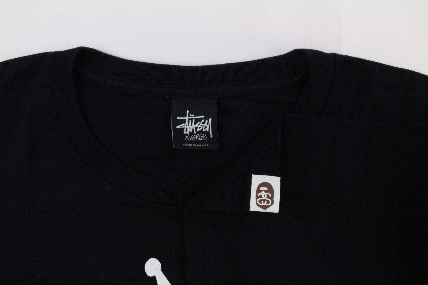 Bape x Stussy Sharkface Man Tee Black - SaruGeneral