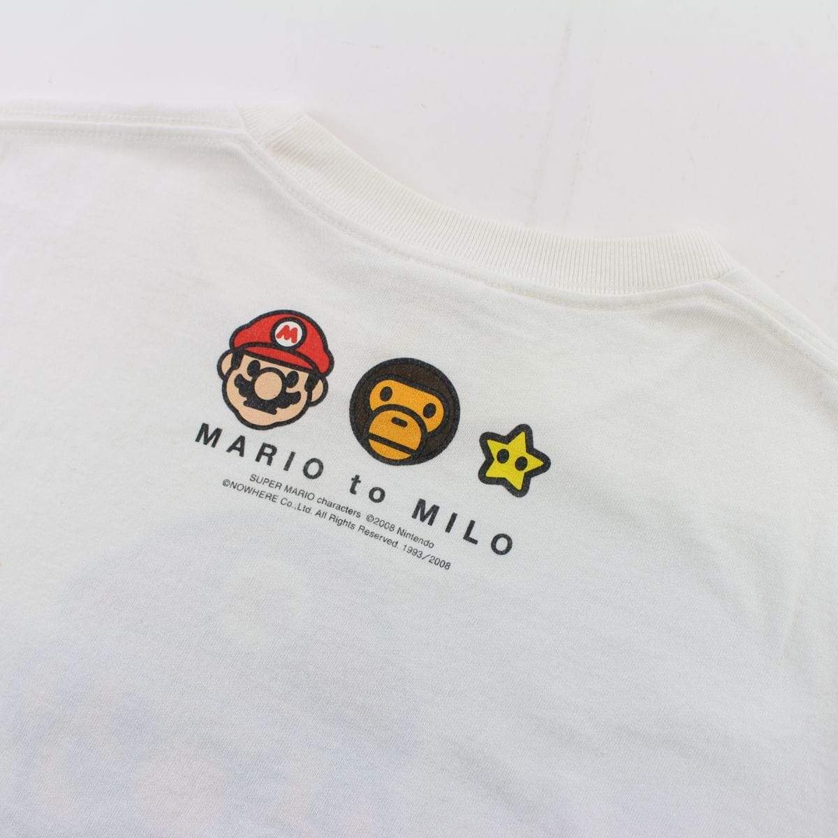 Bape x Super Mario Baby Milo Piggyback Tee White - SaruGeneral