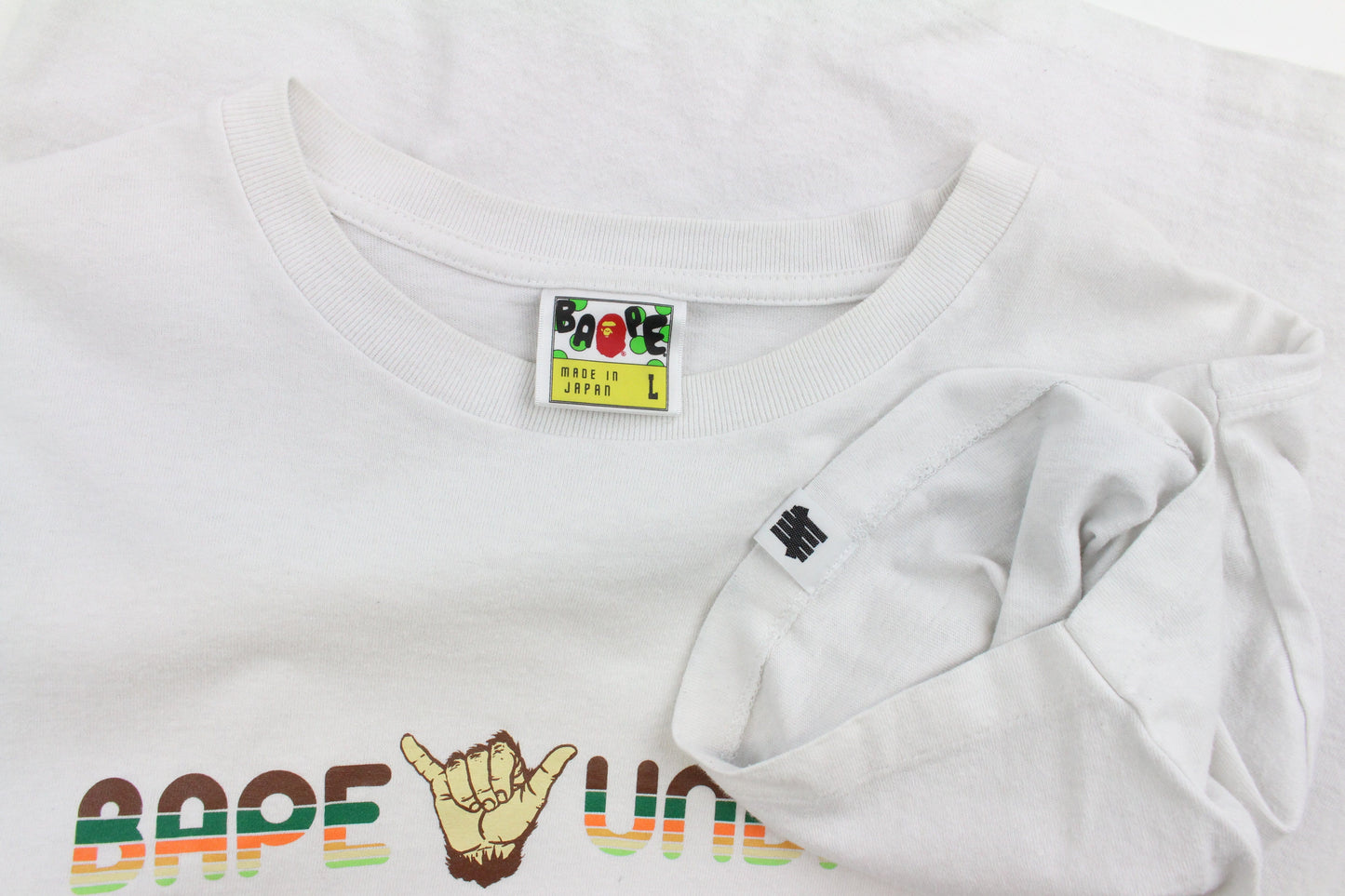 Bape x UNDFTD Hand Text Tee White - SaruGeneral