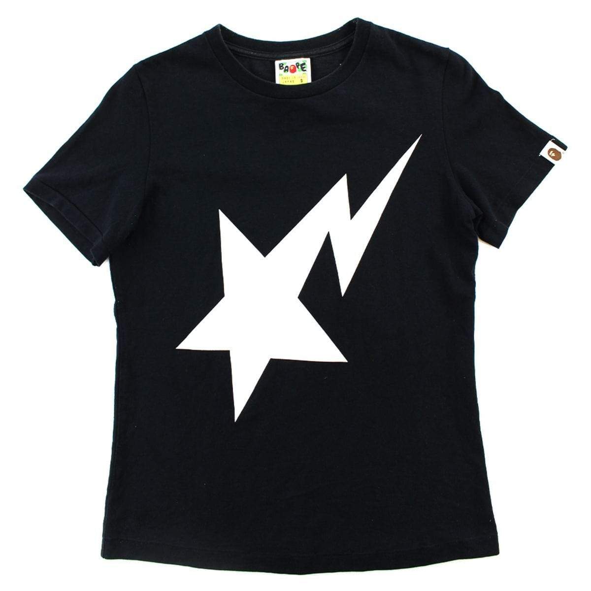 Bapesta White Logo Tee Black - SaruGeneral