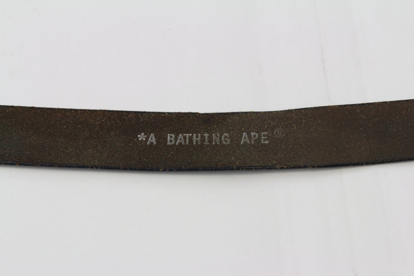 Bapesta Logo Belt silver-brown leather - SaruGeneral