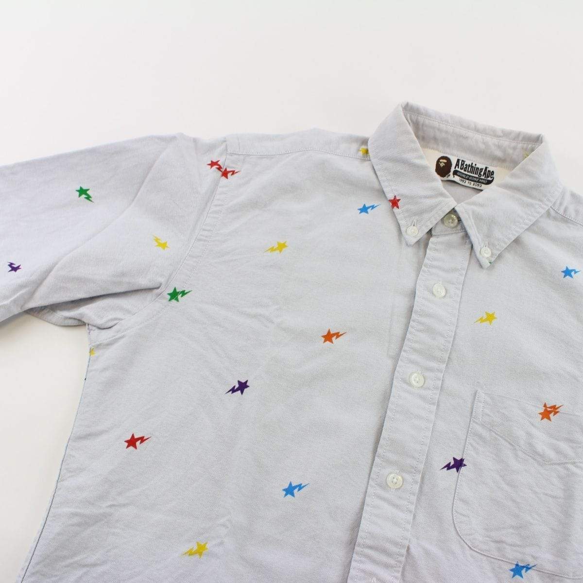 Bapesta Multicoloured Allover Logos Shirt Grey - SaruGeneral