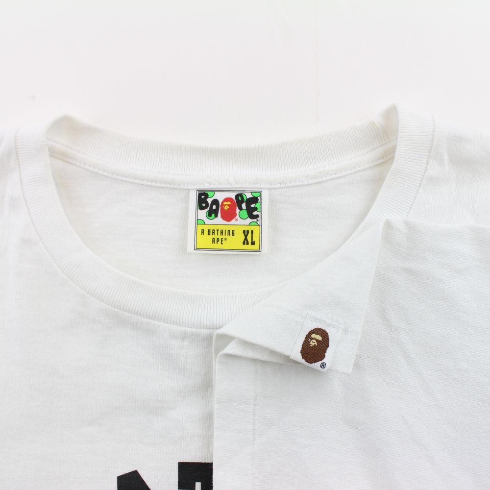 Bape Tartan College Logo Tee White - SaruGeneral