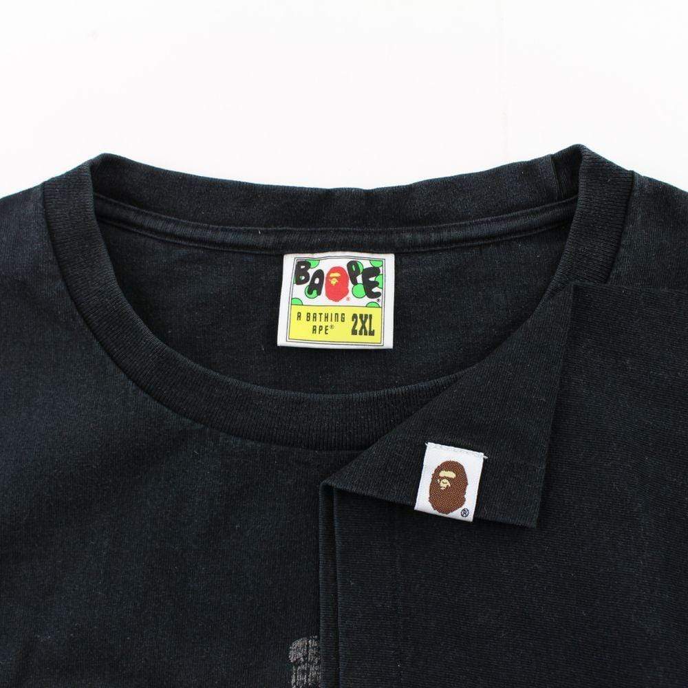 Bape 1st Green Camo Shark Face Tee Black - SaruGeneral