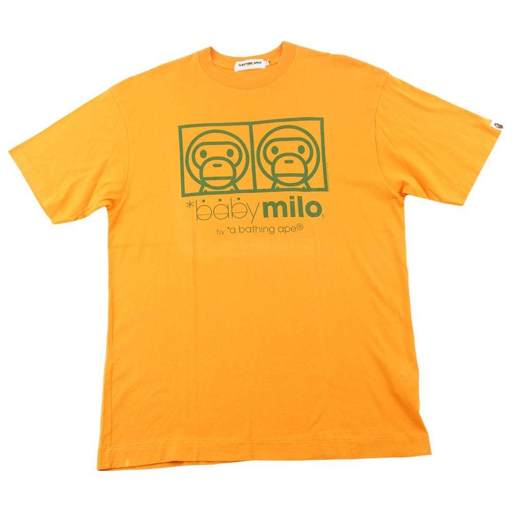 Bape Double baby Milo Logo Tee Orange - SaruGeneral