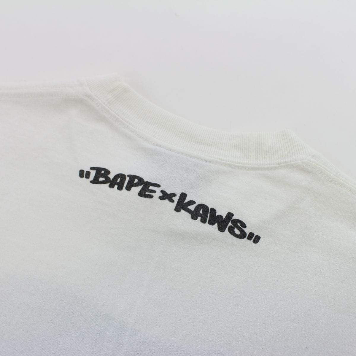 Bape x Kaws Ape Face Logo Black Tee White - SaruGeneral