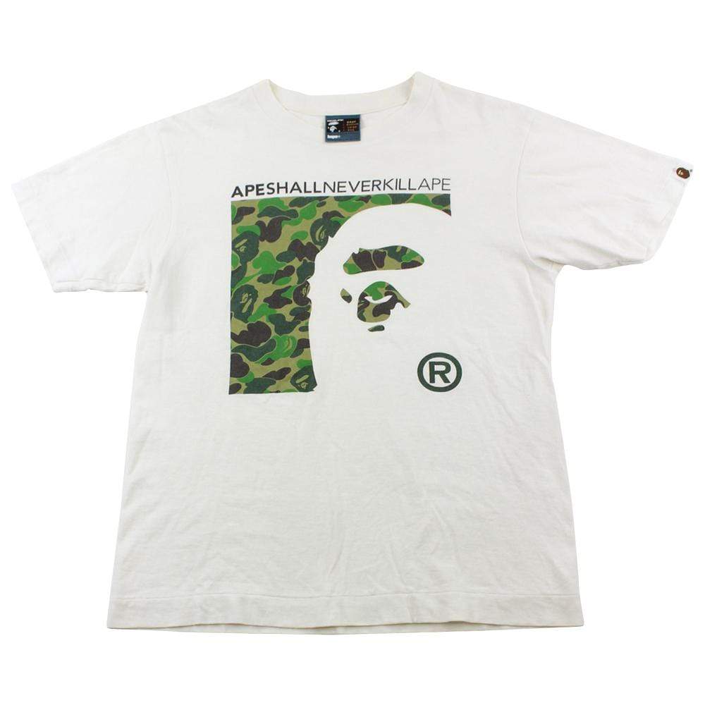 Bape ABC Green Camo A.S.N.K.A Box Tee White - SaruGeneral