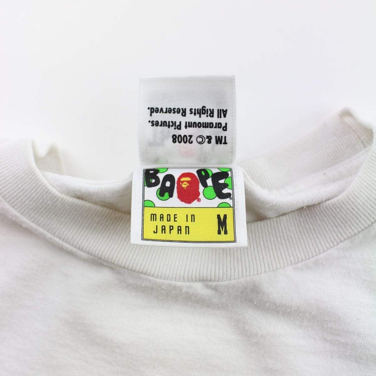 Bape x The Godfather Blue Plaid Logo Tee White - SaruGeneral