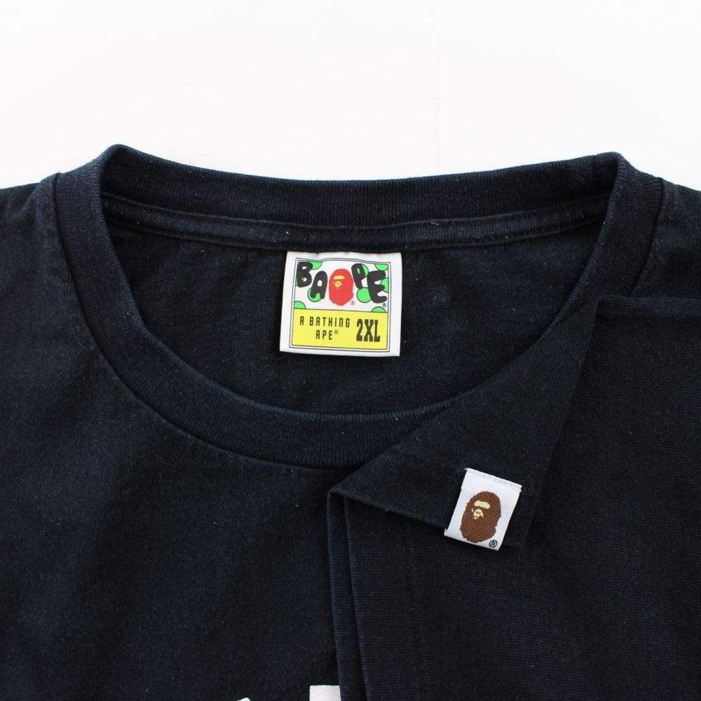 Bape Multi College Logo Text Tee Black - SaruGeneral