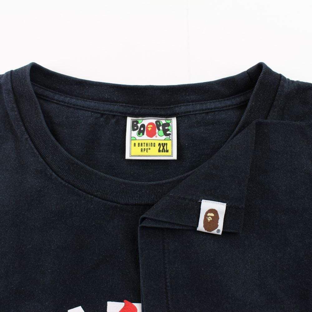 Bape Katakana College Logo Tee Black - SaruGeneral
