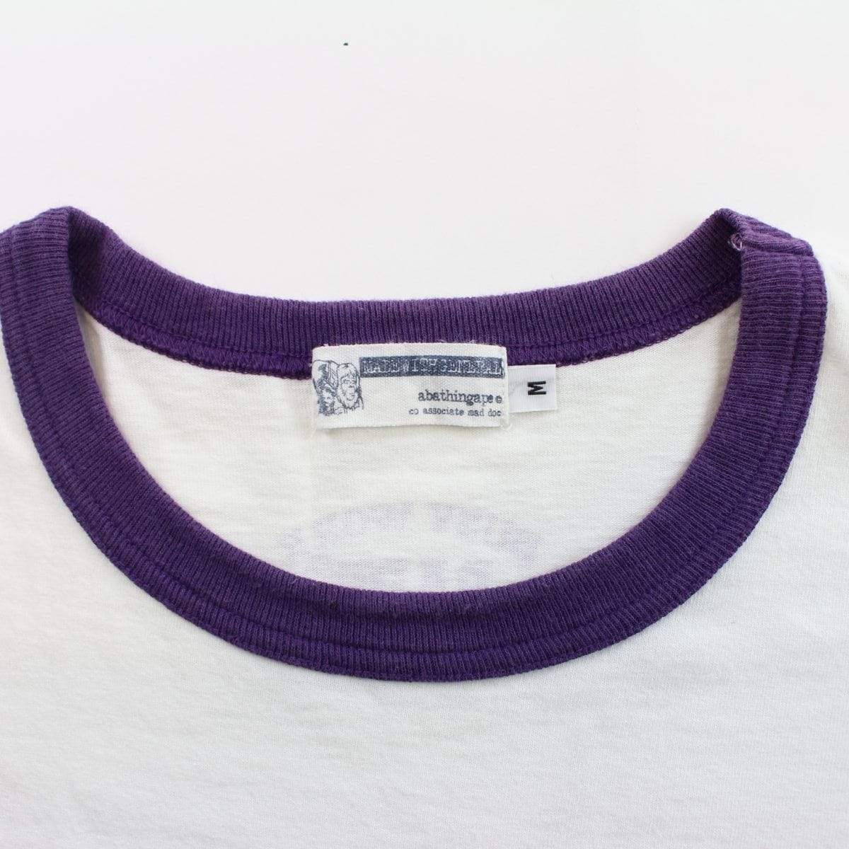 Bape Purple Wings Logo LS White - SaruGeneral