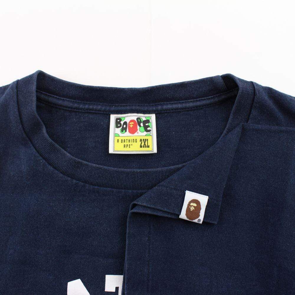 Bape abc Green Camo College Logo Tee Navy - SaruGeneral