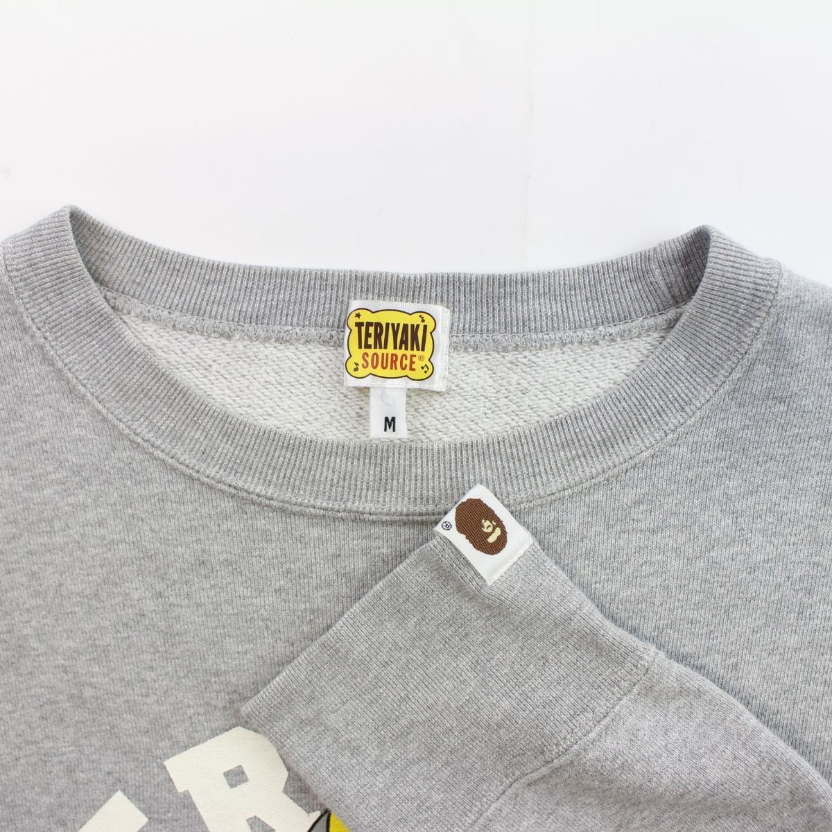 Bape Teriyaki Boyz Tiger Shark Logo Crewneck Grey - SaruGeneral