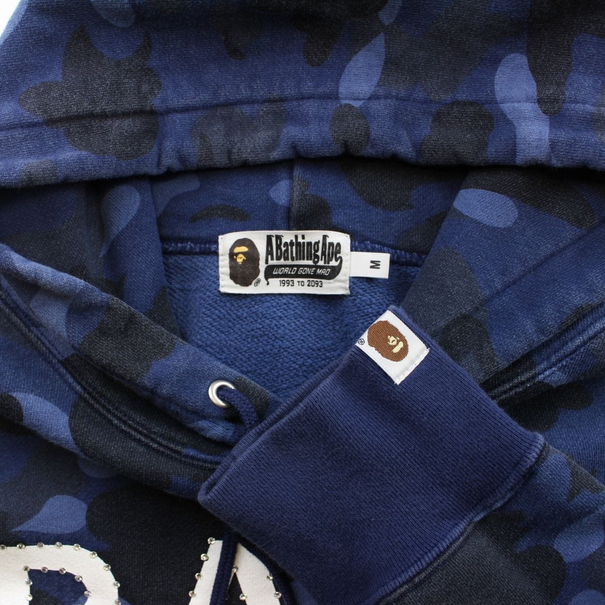 Bape Swarovski Text Blue Camo Hoodie - SaruGeneral