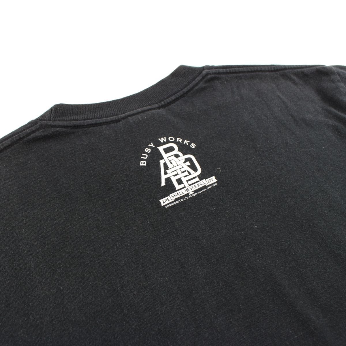 bape pink ribbon college logo tee black 1 - SaruGeneral