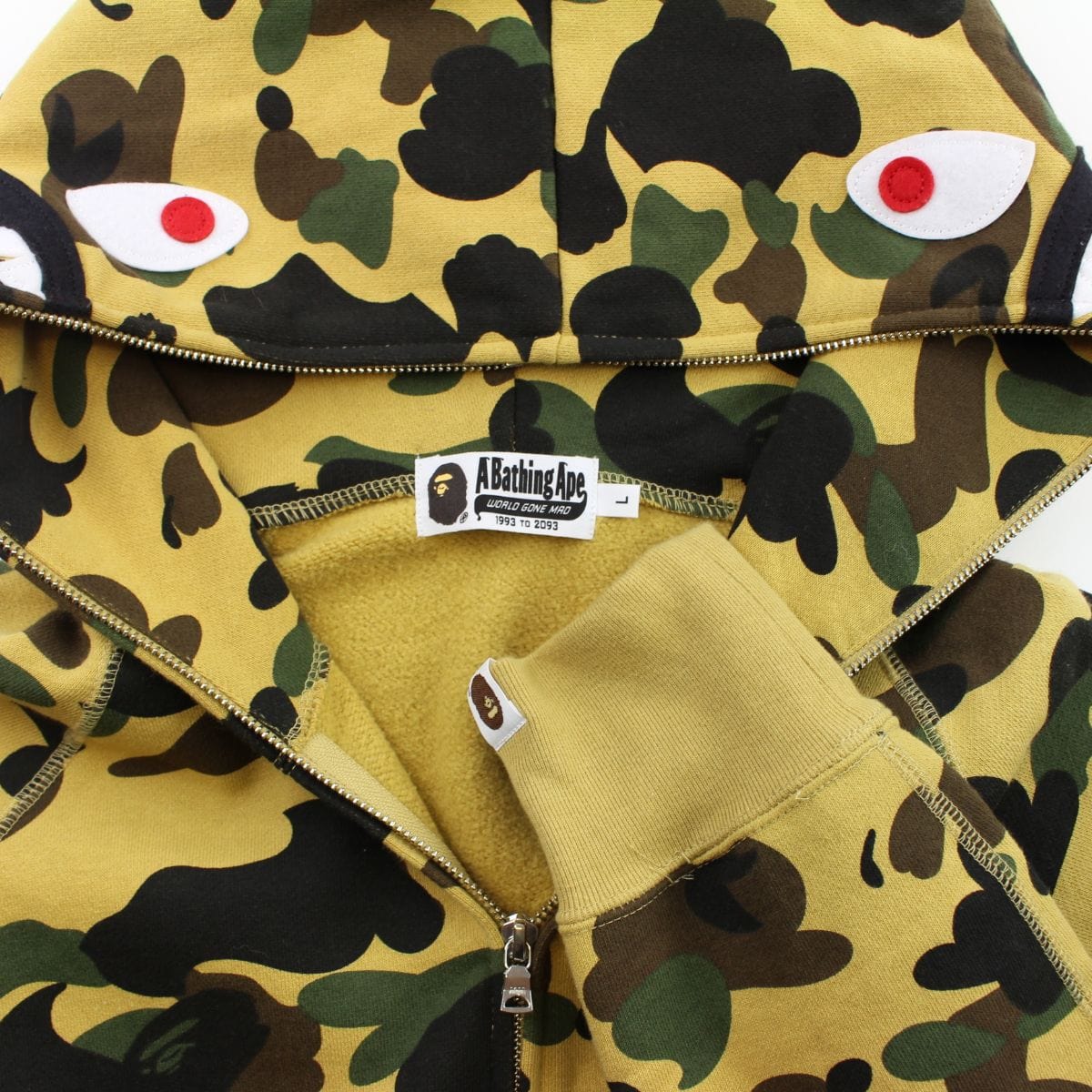Bape 1st Yellow Camo Shark Hoodie - SaruGeneral