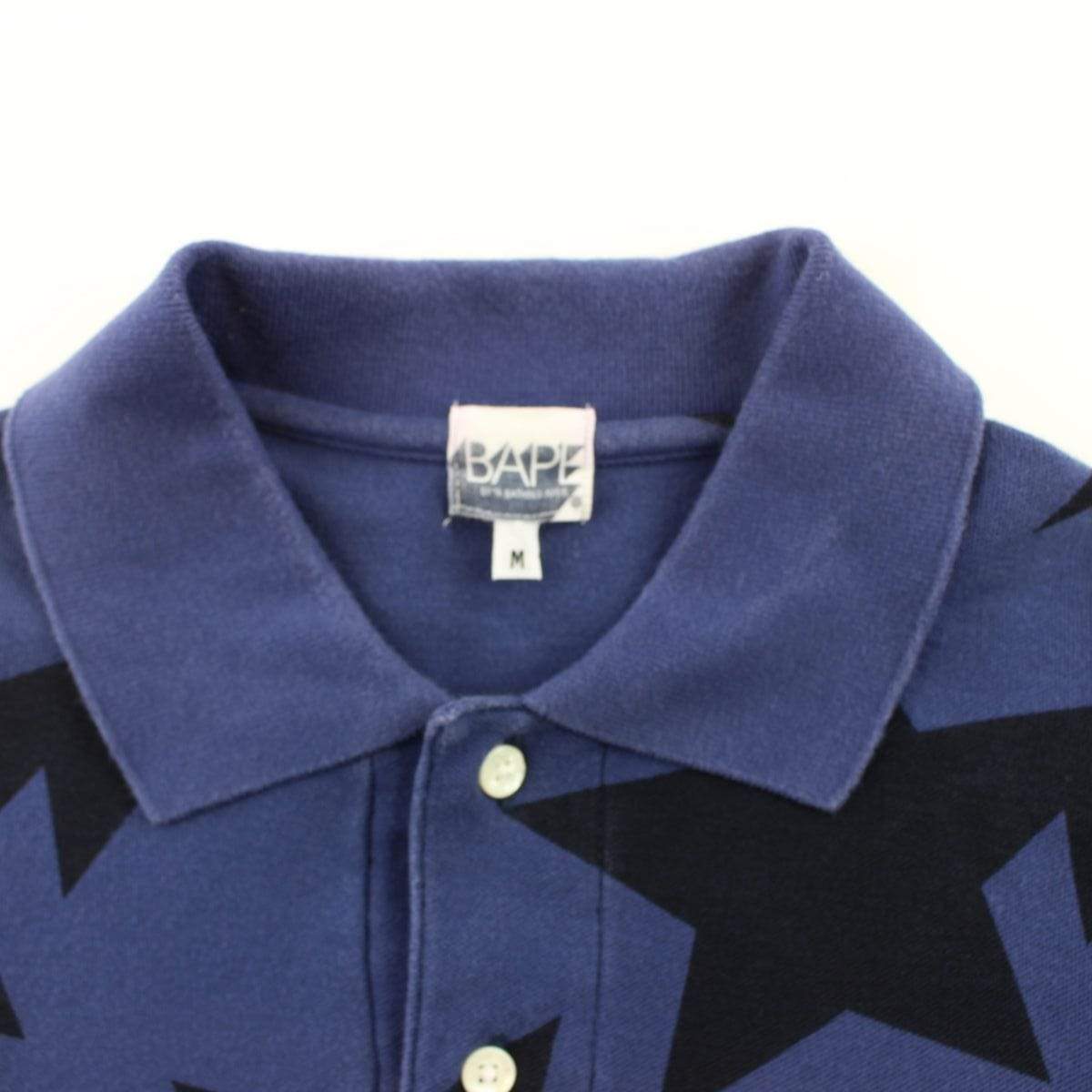 Bape Bapesta All Over Print Polo Shirt Navy - SaruGeneral