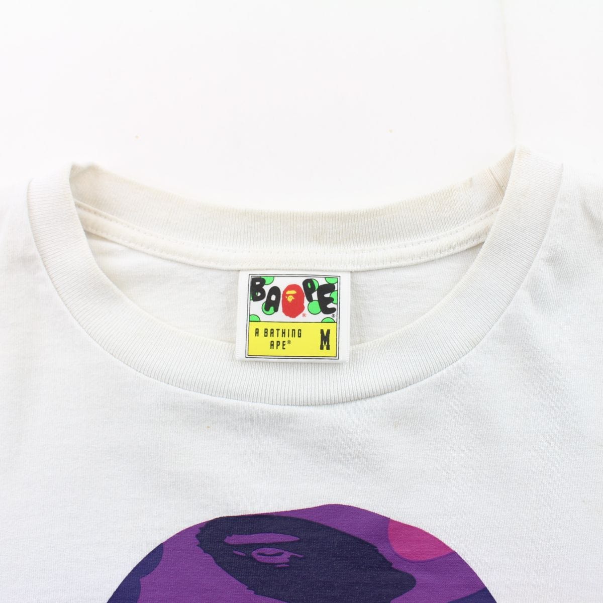 bape purple big ape logo tee white 1 - SaruGeneral
