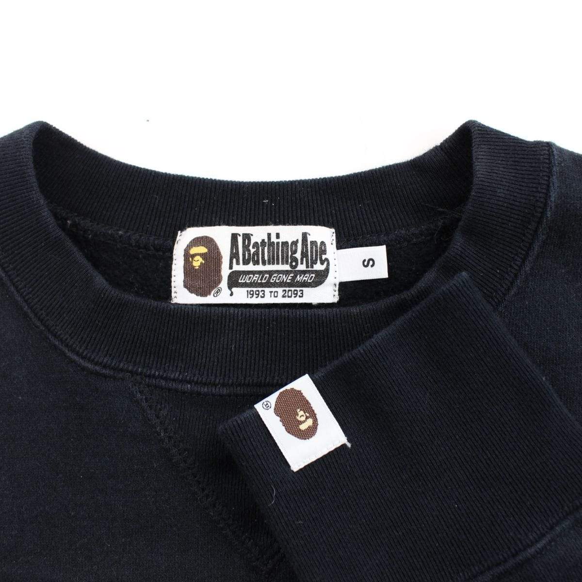bape white college logo crewneck black - SaruGeneral