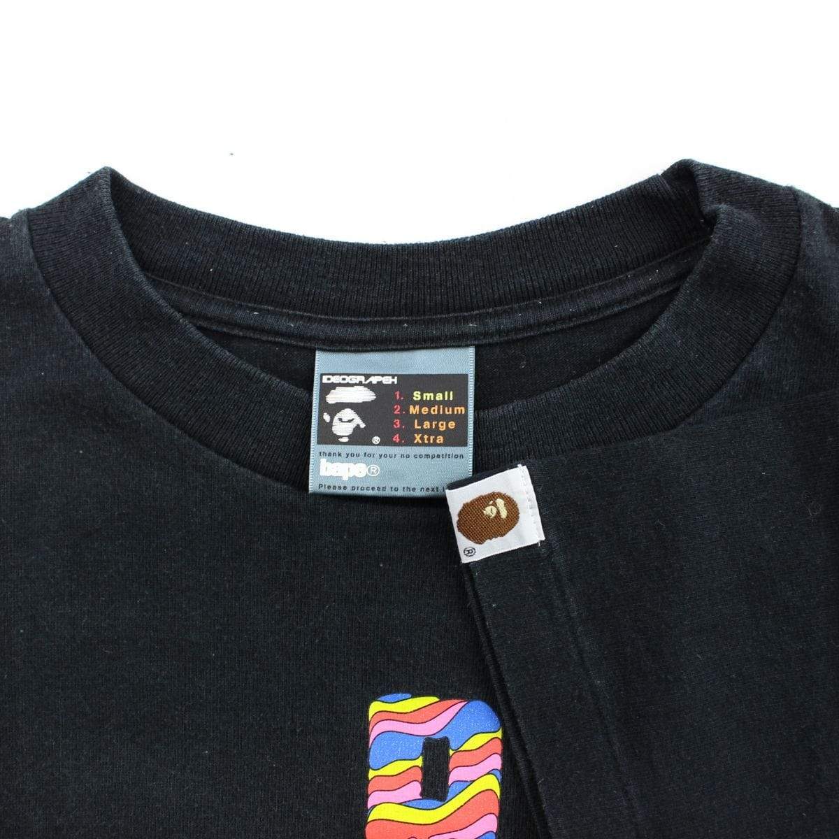 bape spiral text logo tee black - SaruGeneral
