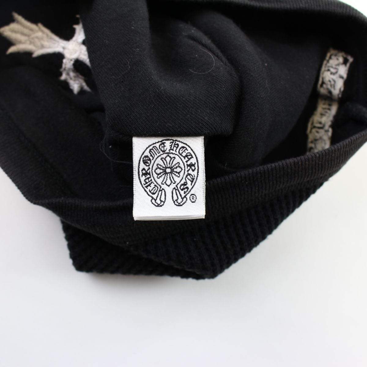 chrome hearts white cross waffle beanie black - SaruGeneral