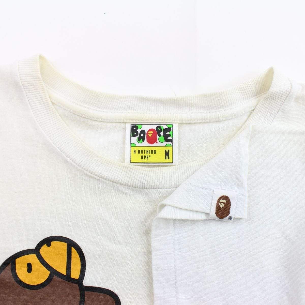 Bape Baby Milo Sleeping text tee white - SaruGeneral