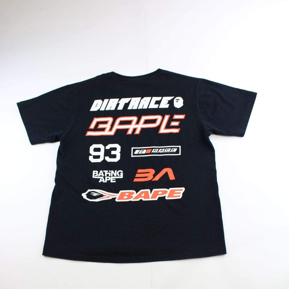 Bape Red Big Multi Logo Print Tee Black - SaruGeneral