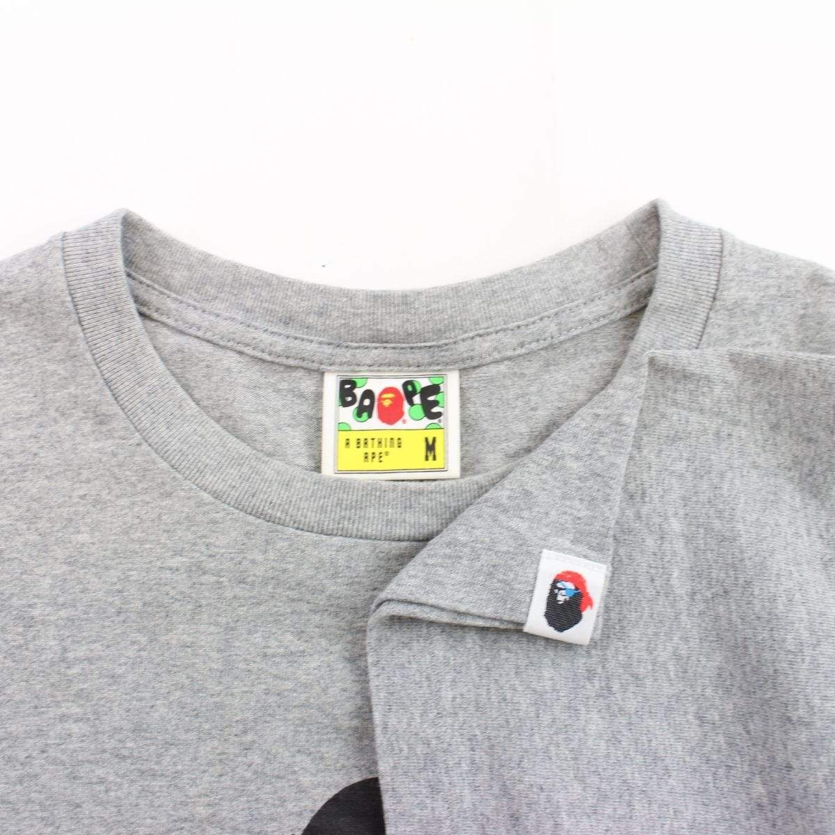 Bape Ape Crossbones Logo Tee Grey - SaruGeneral