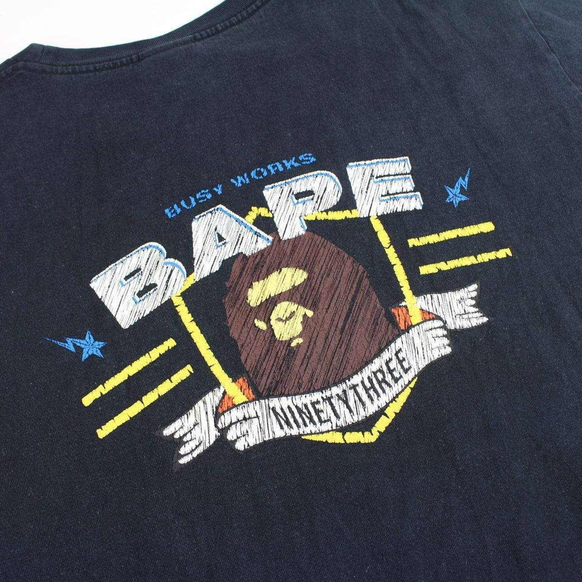 Bape Busy Works Wings Logo Tee Black - SaruGeneral