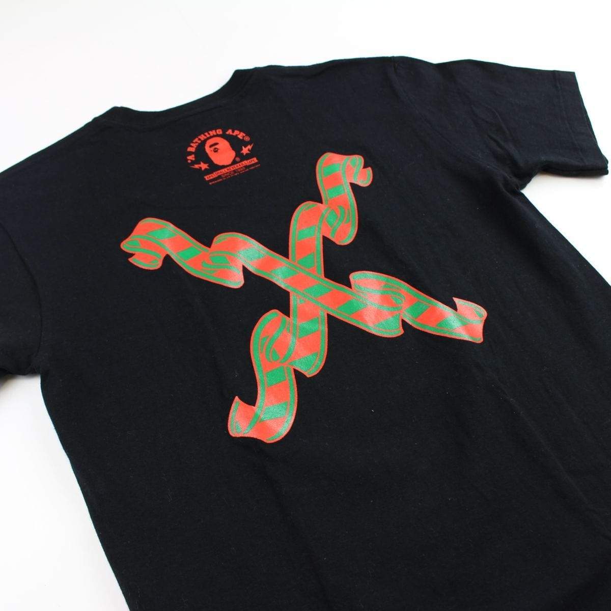 Bape Present Wrap College Logo Tee Black - SaruGeneral