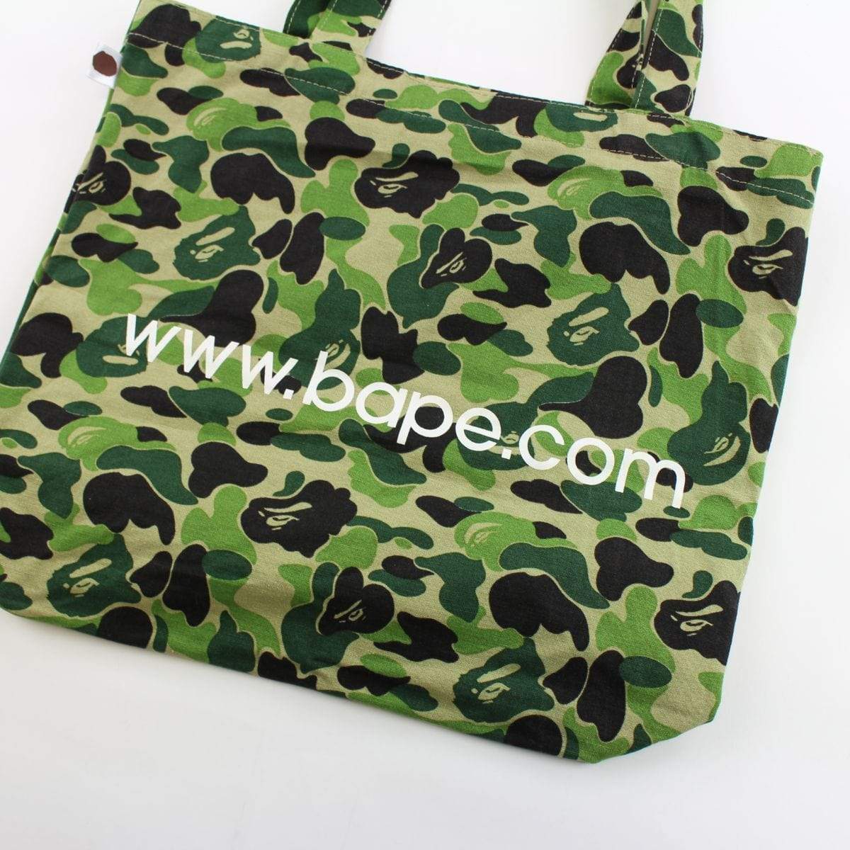 Bape White College Logo ABC Green Camo Tote Bag - SaruGeneral