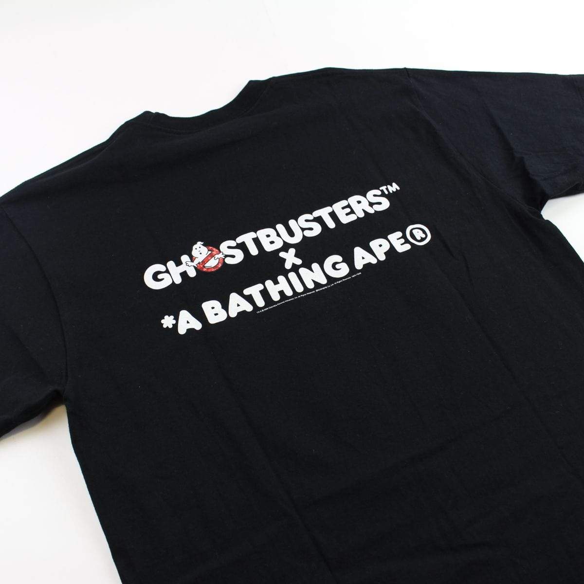 Bape x Ghostbusters red camo ghost logo tee black - SaruGeneral