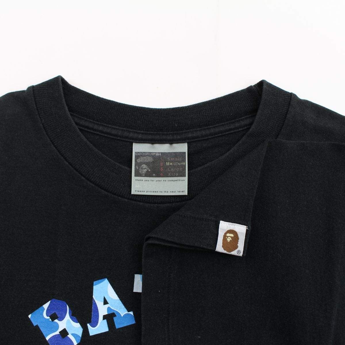 bape angry abc blue camo college tee - SaruGeneral